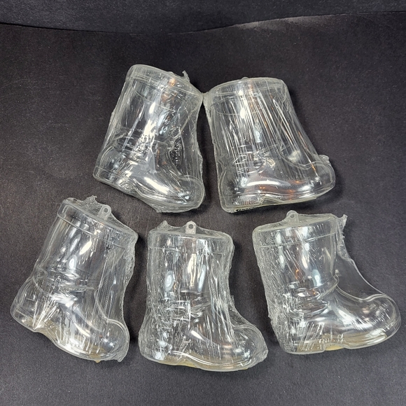 Darice Other - Plastic Fillable Santa Boot Shaped ORNAMENTS Lot of 5 Christmas 3D Bubble 3.5"